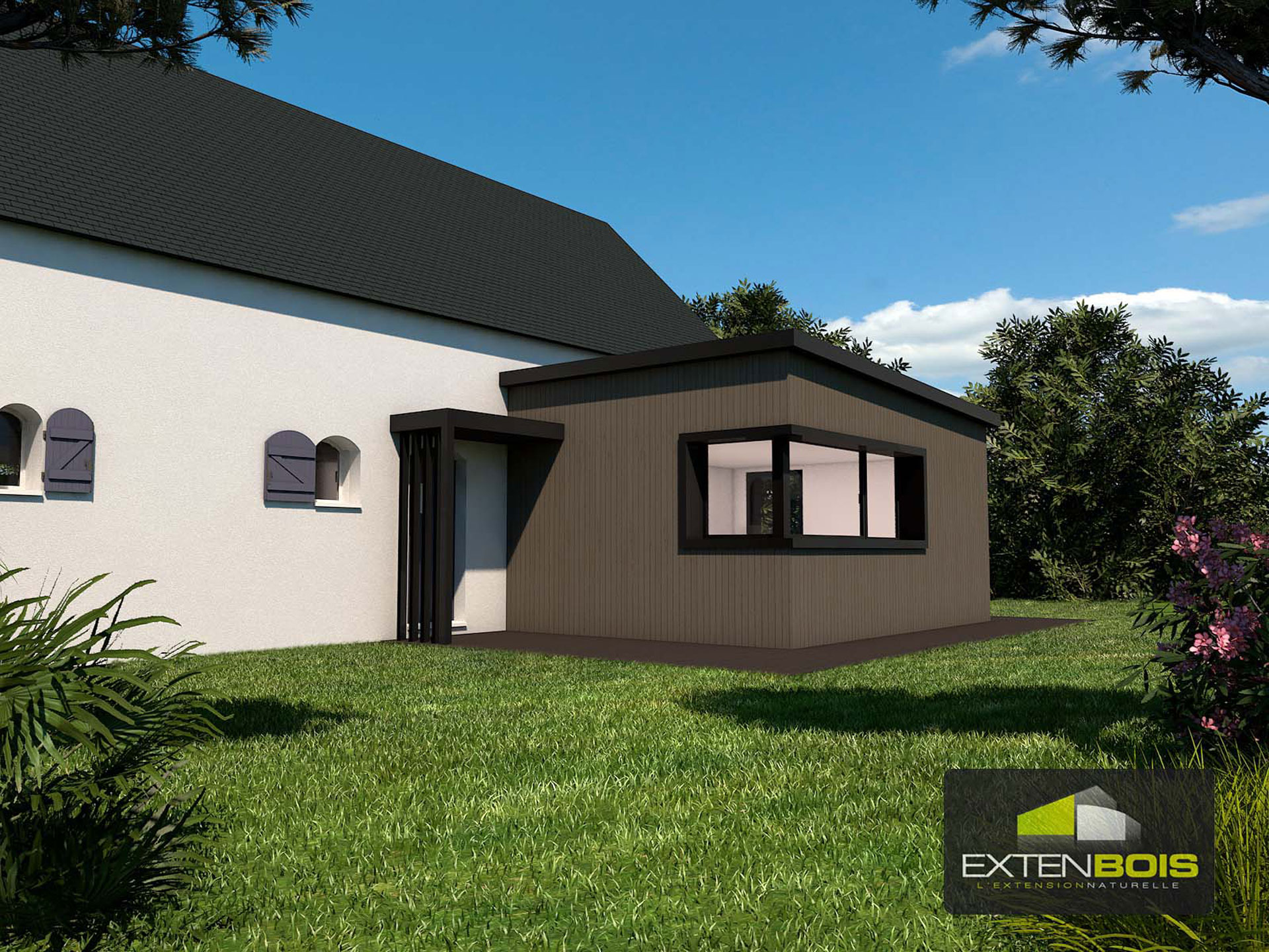Plan extension 1 pièce maison bretonne