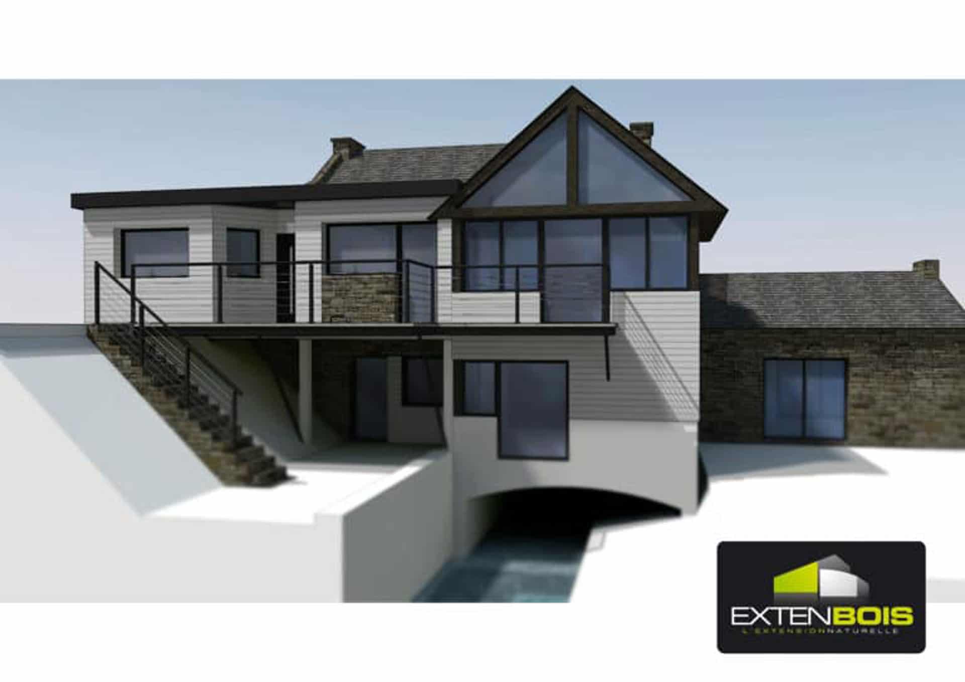Extension bois moderne d’une maison en Côtes d’Armor (22)