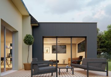 Extension de maison en bois pour un salon
