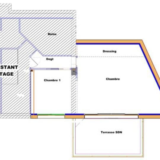 plan-extension-étage-chambres-extenbois
