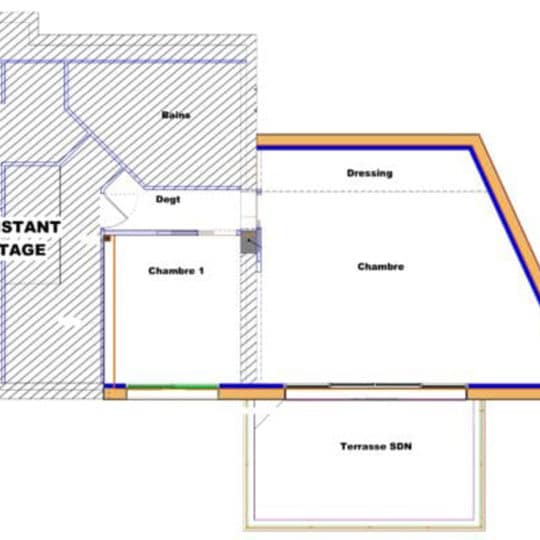 plan-extension-étage-chambres-extenbois