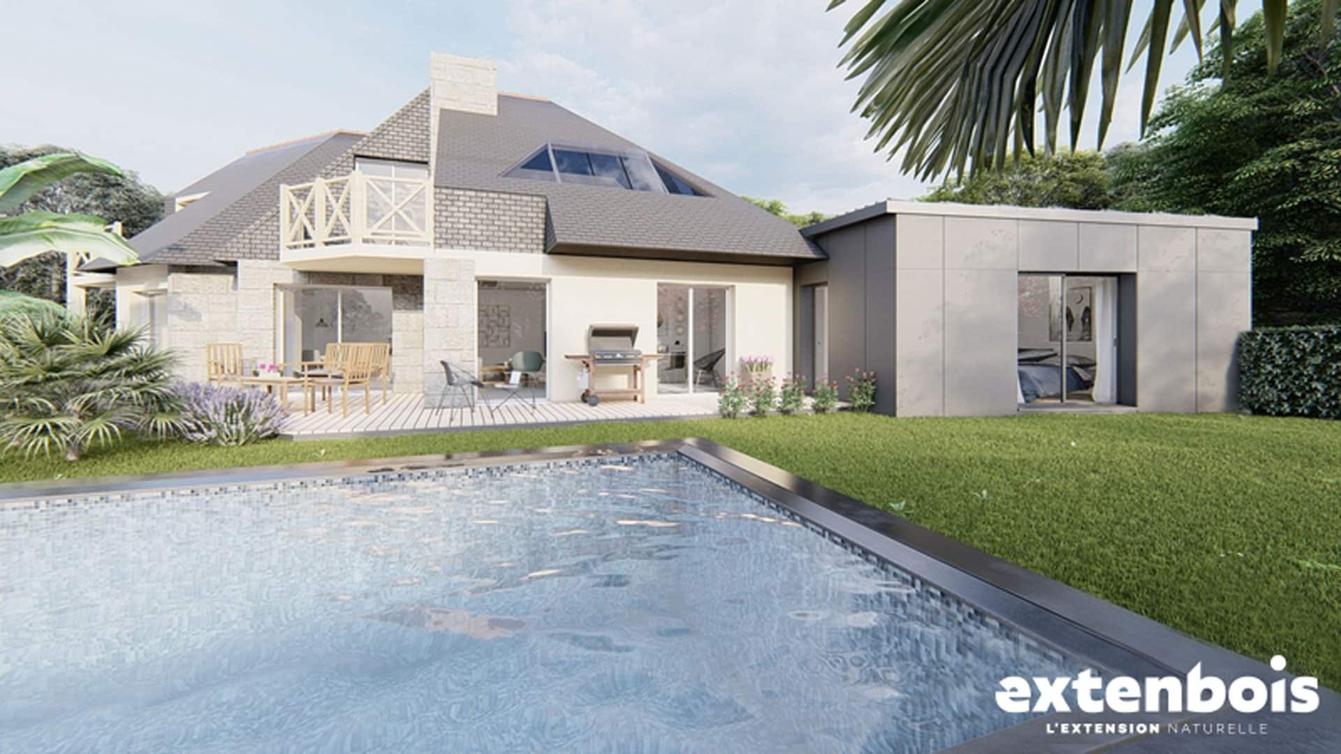 Plan d’extension suite parentale avec dressing