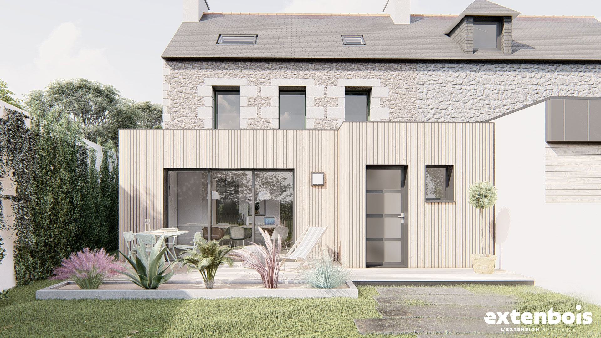 Extension salle à manger maison bretonne