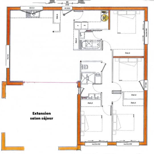 plan-extension-maison-extenbois-lannilis