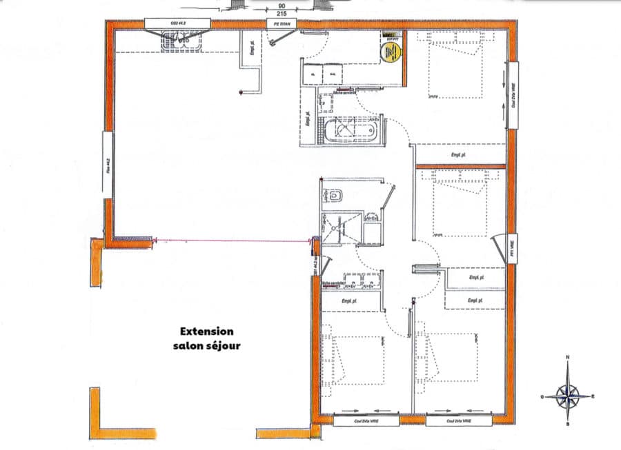 plan-extension-maison-extenbois-lannilis