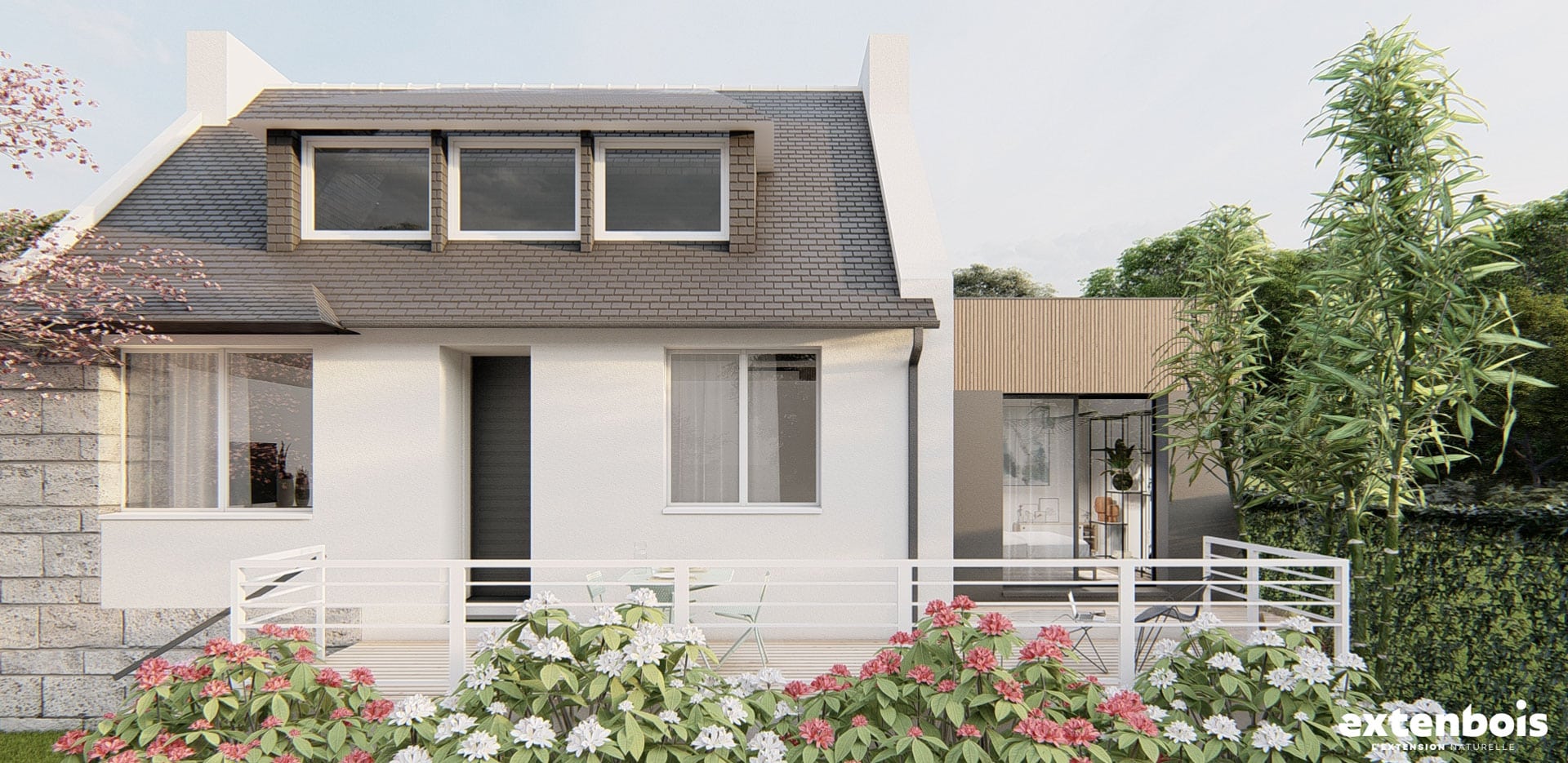 Extension de maison pour agrandir l’espace nuit à Carantec (29)