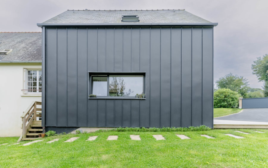 extérieur d'une extension en bois