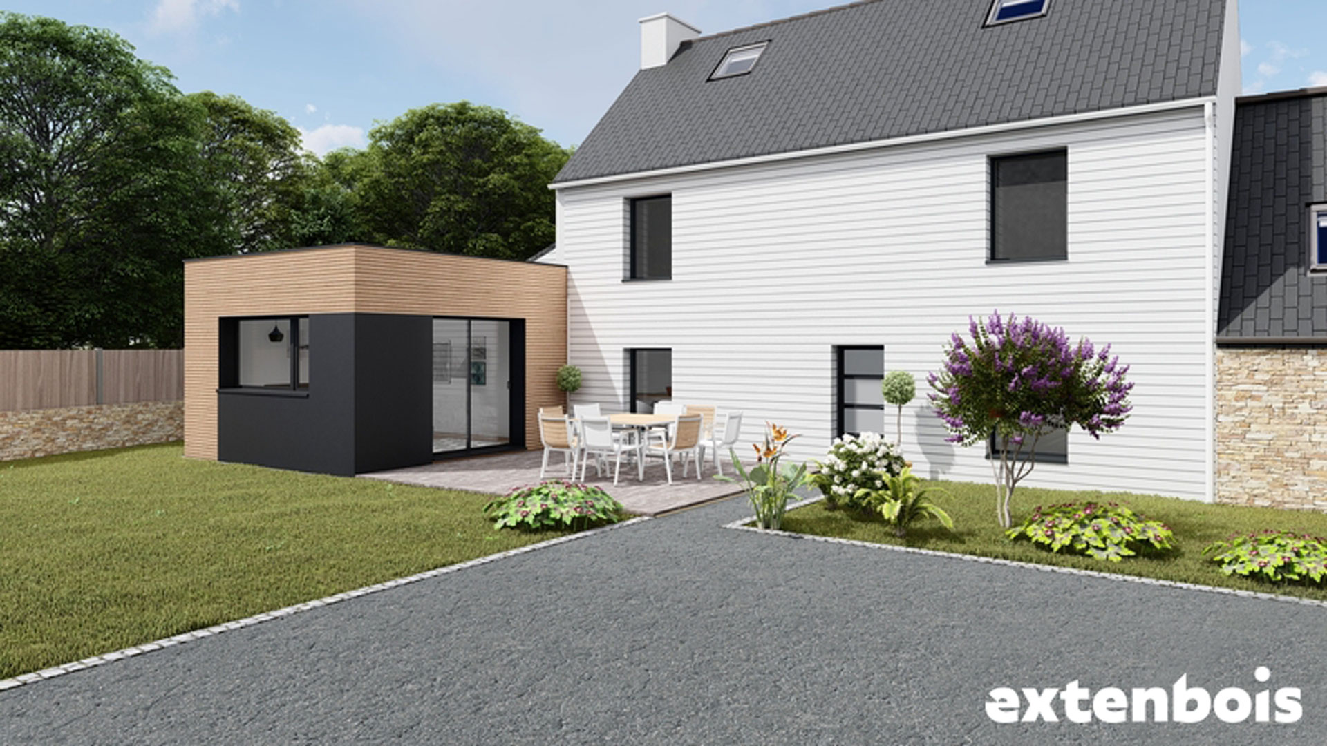 Plan extension de chambre pour maison étage | Extenbois