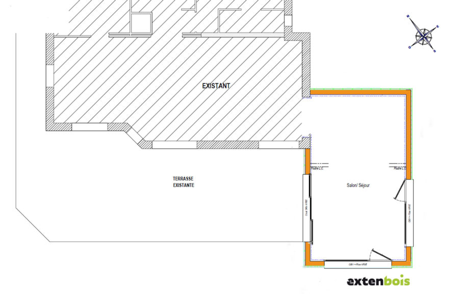 plan-extension-salon-extenbois-brest