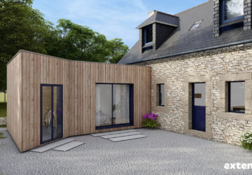 Plan extension de chambre pour une maison néobretonne