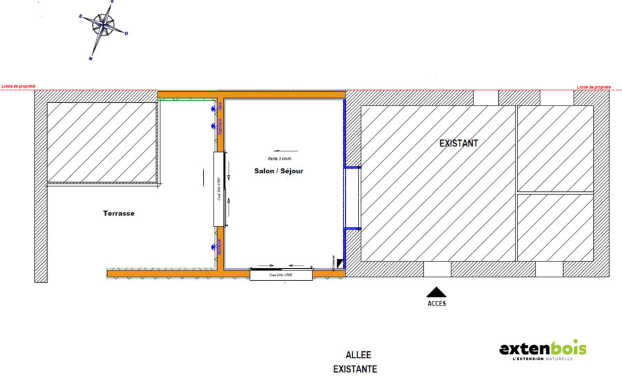plan-extension-pièce-vie-extenbois