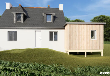 Plan extension de suite parentale légèrement surélevée