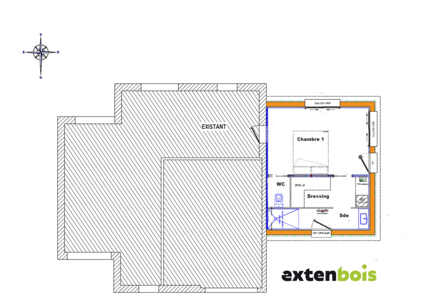 plan-extension-côté-chambre-parentale