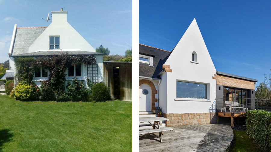extension maison plain pied avant apres