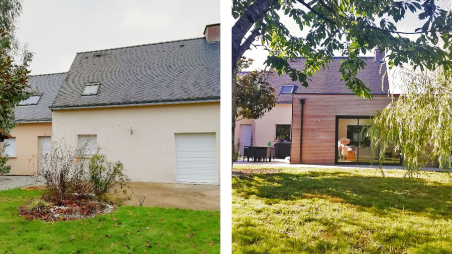 agrandissement maison avant apres
