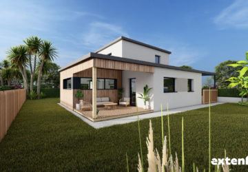 Plan extension salon et terrasse couverte